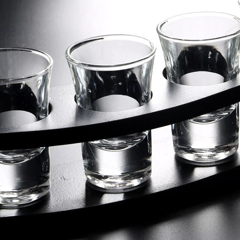 6pcs Shot Glass Set With Rack Bullet Cup Household Bar Club Unleaded Firewater Liquor Wine   Cocktail Pint Glasses Una Tazza NMD