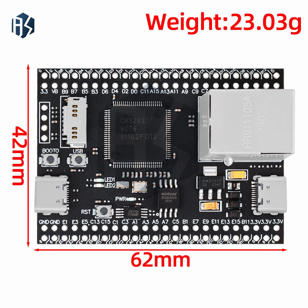 CH32V307VCT6 Development Board RISC-V Core Support RT-Thread Onboard 32-bit RISCV Controllers Support RT-Threads For Arduino