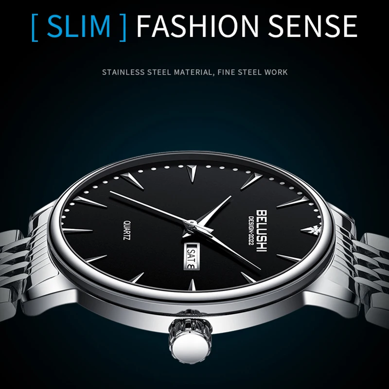 Business High Quality Men Watch Sport Quartz Man Wristwatch Waterproof Date Week Stainless Steel Fashion gift for Men 's Watch