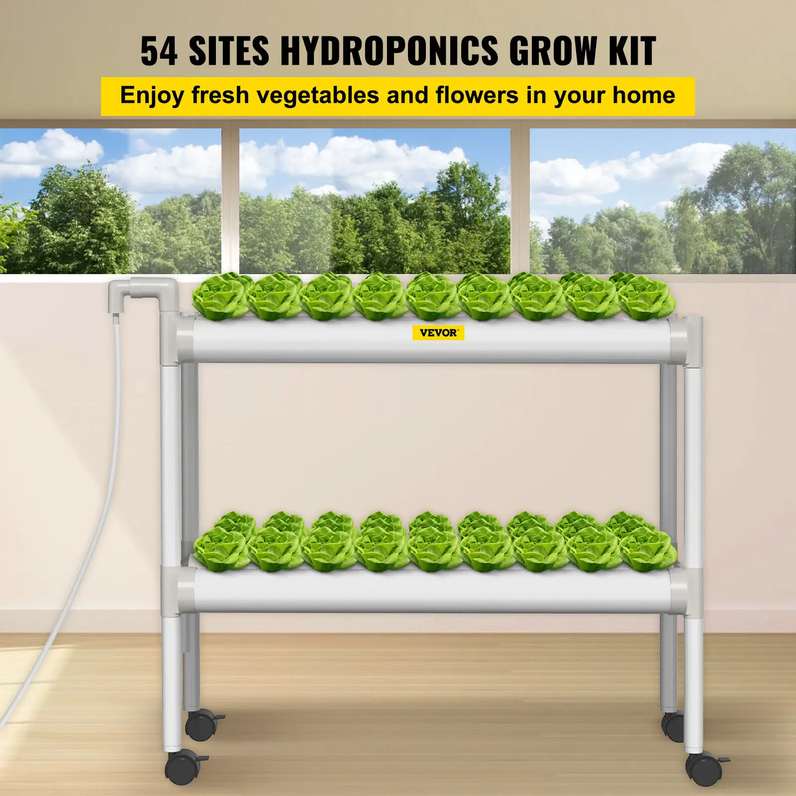 Imagem -02 - Kit de Cultivo Hidropônico Sistema Hidropônico 54 Plantas com Temporizador