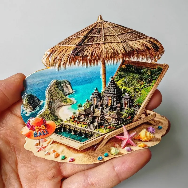 Indonesia Bali Metal Fridge Stickers Kelingking Beach Jatiluwih Rice Terraces Pura Besakih Fridge Magnets Birthday Gifts