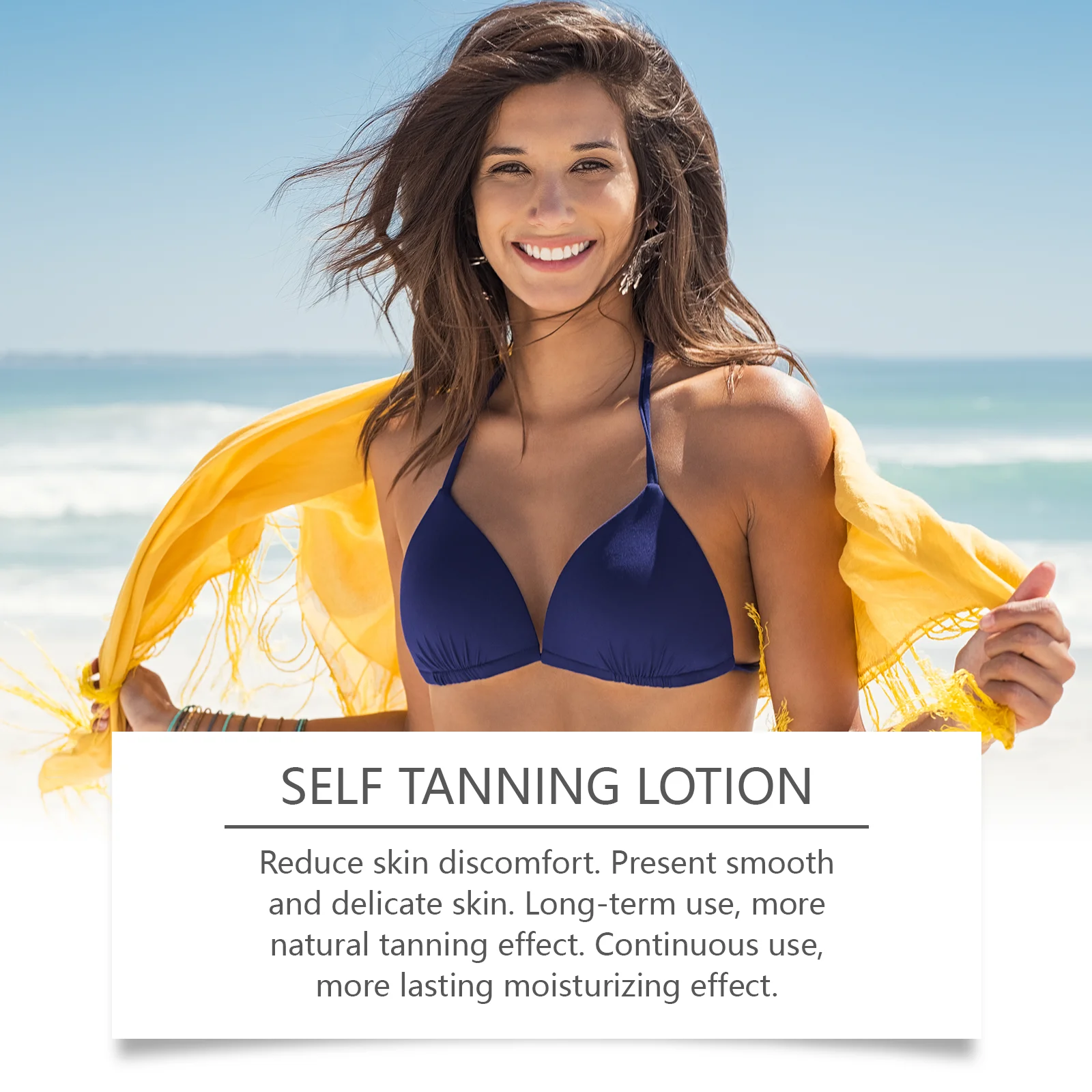 EELHOE Sunless Tanning Lotion Long-lasting Promote Tanning Natural Glow Faster Cocoa Butter Shea Butter Can Face and Body 100g