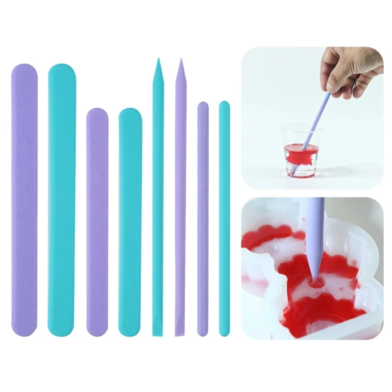 Silicone Stir Resin Tools for DIY Craft Jewelry Stirring Rods Reusable Epoxy Liquid Paint Mixing Stirrer