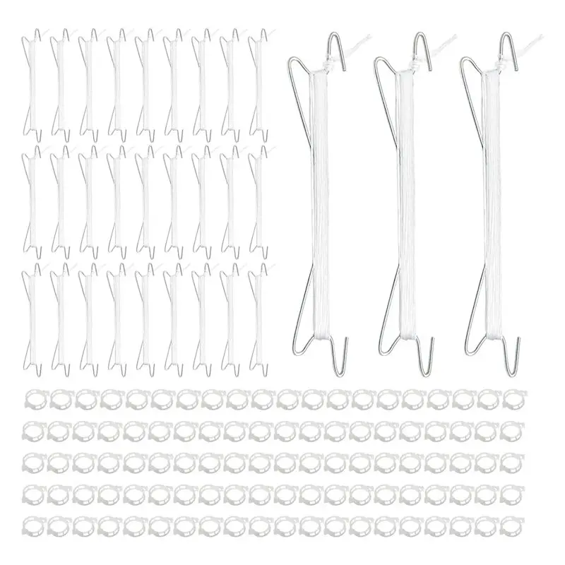 PZHI 30 Pcs Tomato Hooks with String and 50 Plant Support Clips for Climbing Plants Garden Trellis