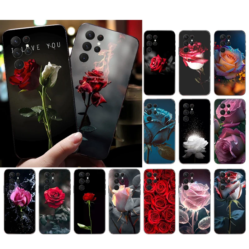 Roses Flower Rose Phone Case for Samsung S24 S23 S22 S21 S20 Ultra S20 S22 S21 S10E S20 FE S24 Plus Funda