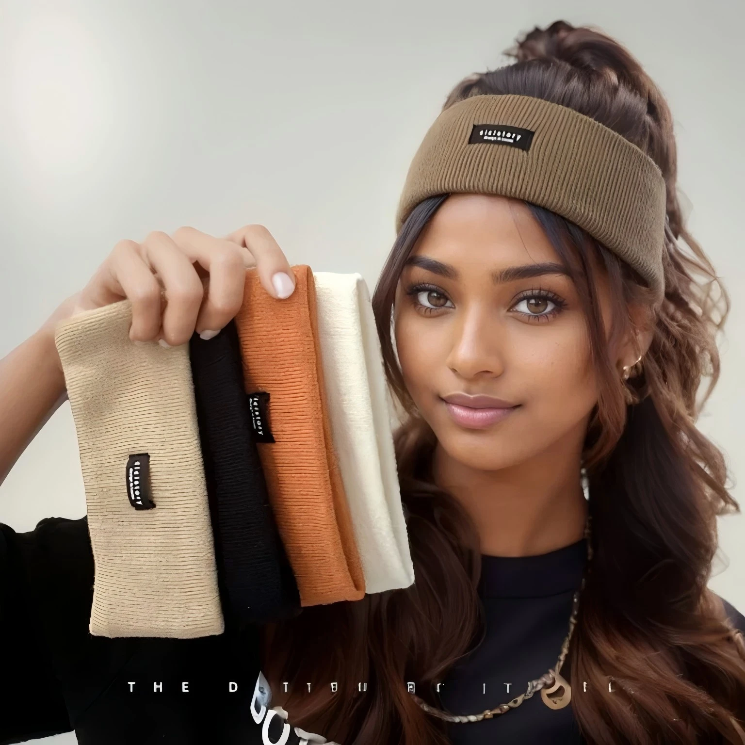 

Autumn and winter high stretch knitted yoga headband face wash headband, hair tie outdoor warm headband