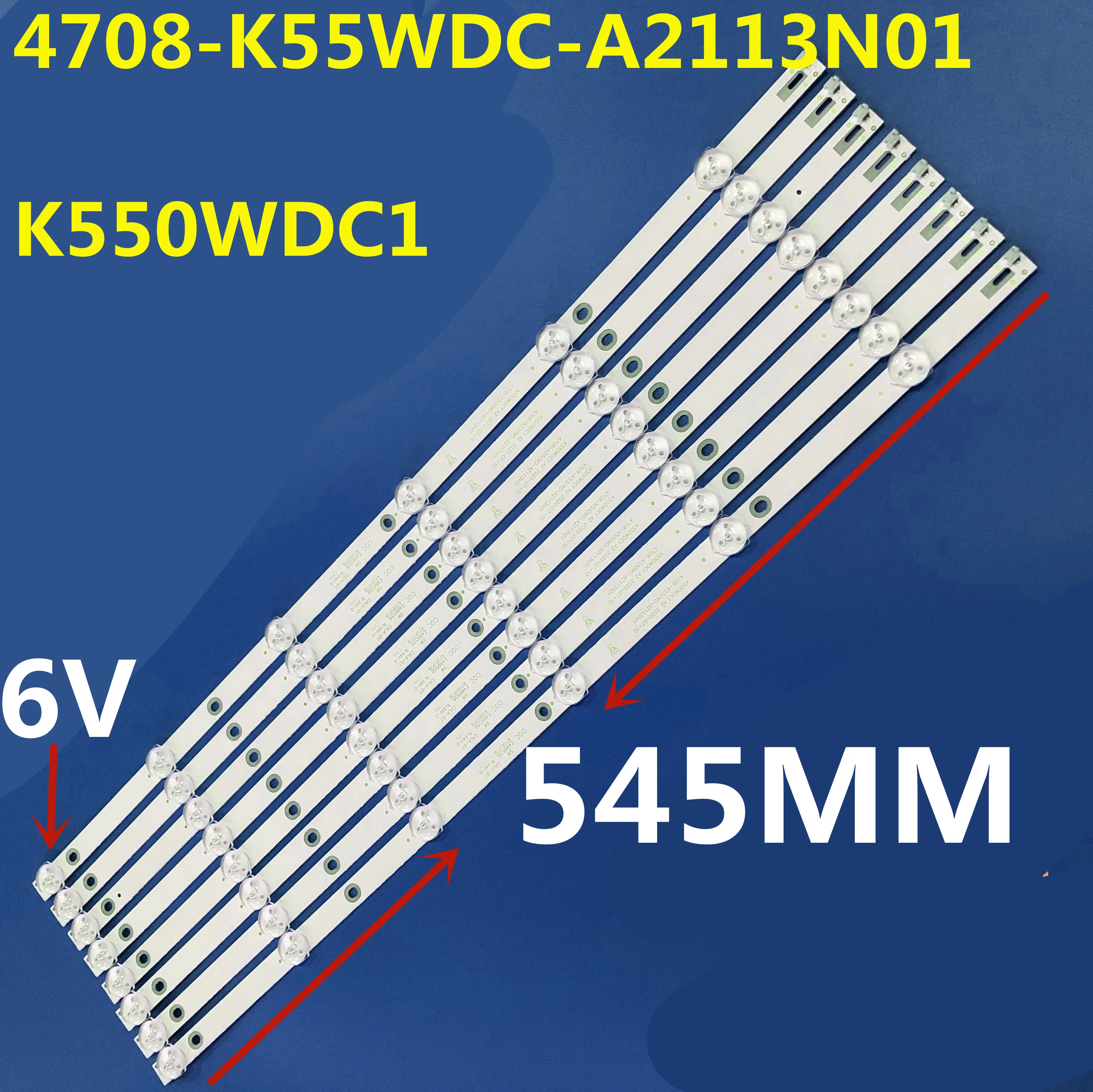 

LED Backlight Strip 6Lamp K550WDC1 4708-K550WD-A2113N01 K550WDC2 For 55PUF6092 55PUF6023/T3 55PUF6263/T3 55PUF6052/T3 471R1P79