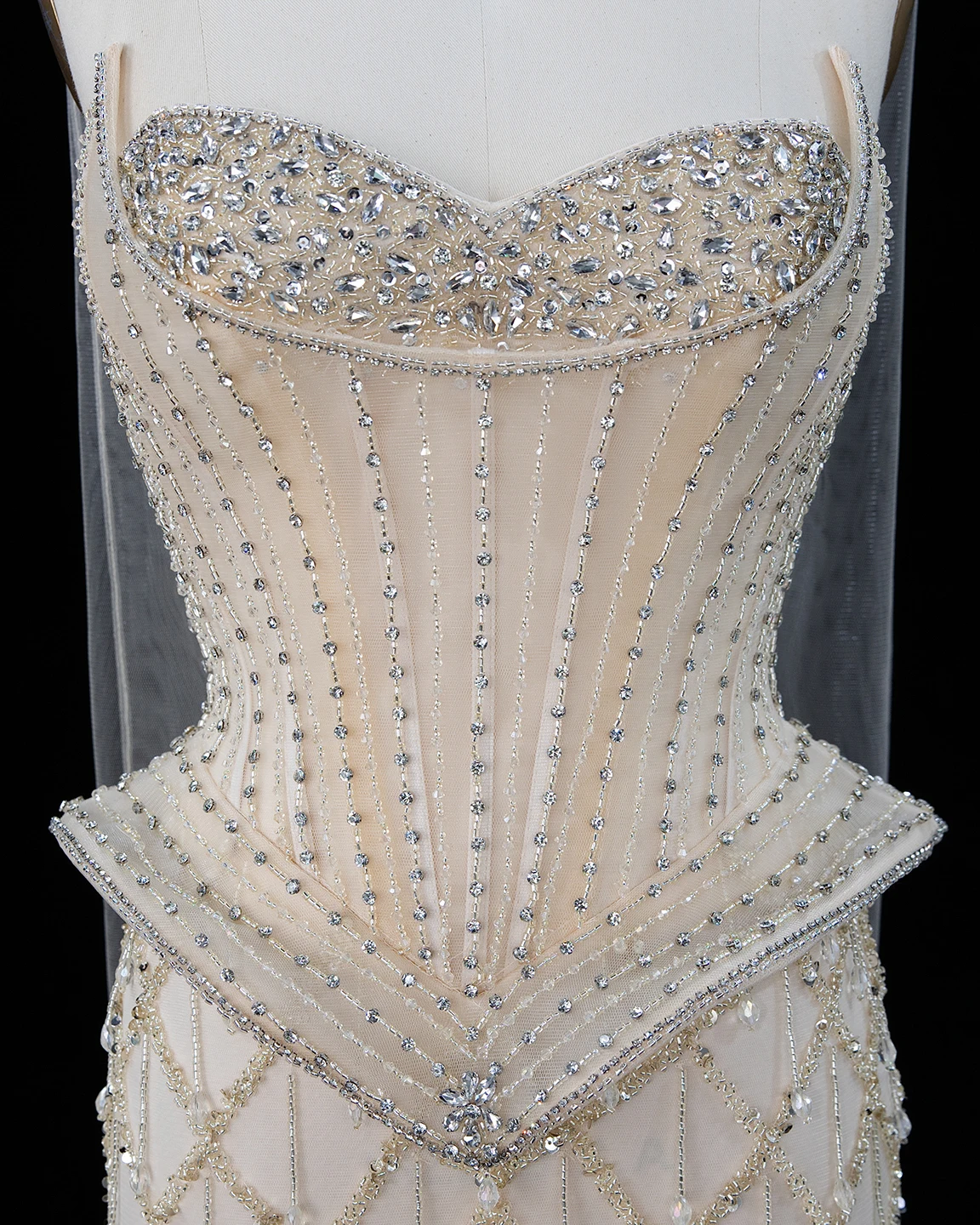 Sharon Said Abendkleid Luxuriöses Meerjungfrauenkleid mit Herzausschnitt, Tüll, Kristallkorsett, Dubai, formelle Party, Hochzeitsgast, Kleider SS118, Maßanfertigung – Detail 20