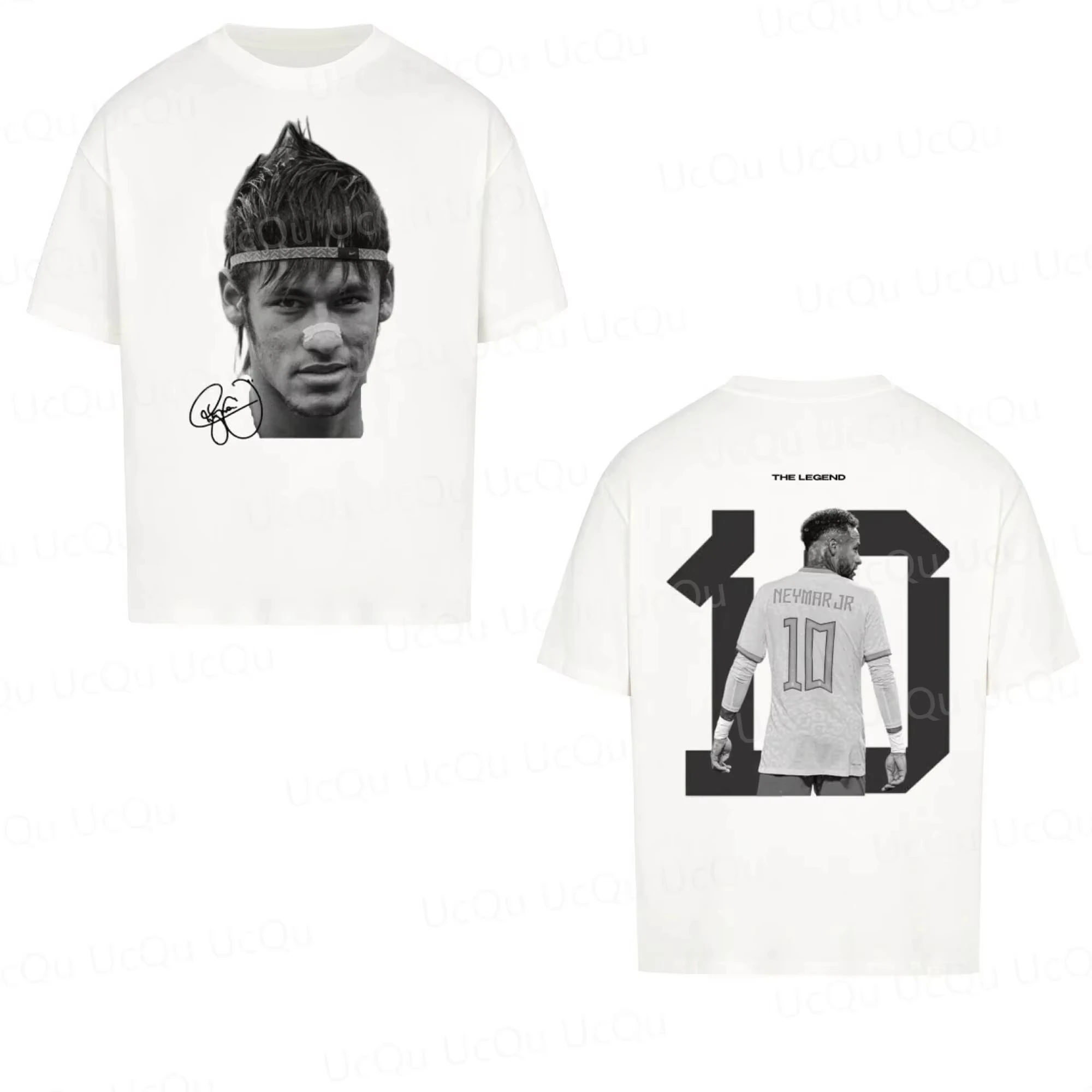 Neymar American Football Star Print Cotton Short-sleeved T-shirt for Men Women Clothing Athleisure Fashion Oversize Casual Tee