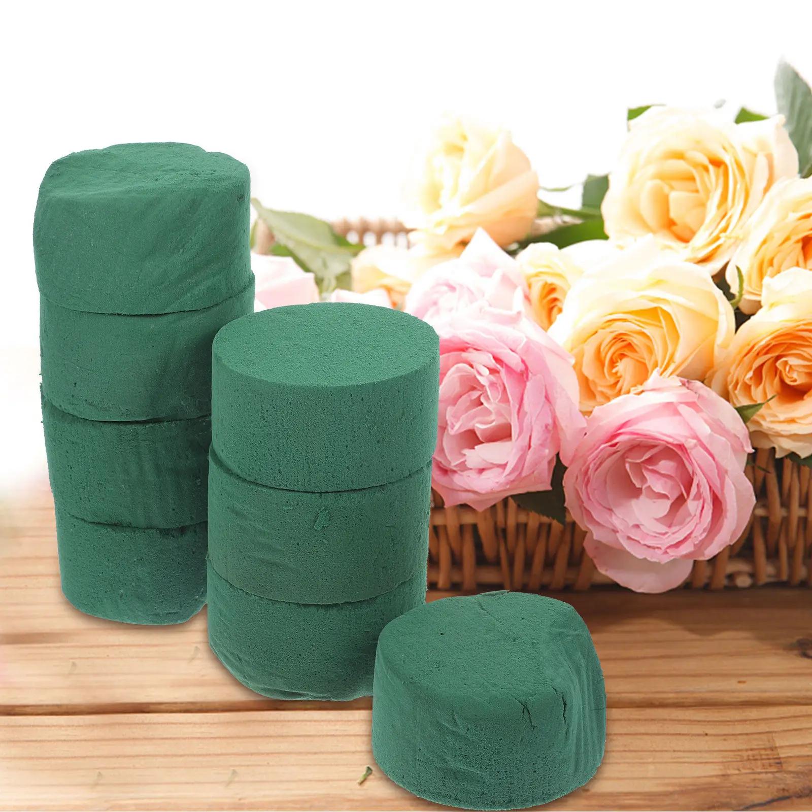 8Pcs Floral Mud Round Blocks Fresh Flower Holder Foam for Flower Arrangements Wedding Ball Supplies Floral Foams