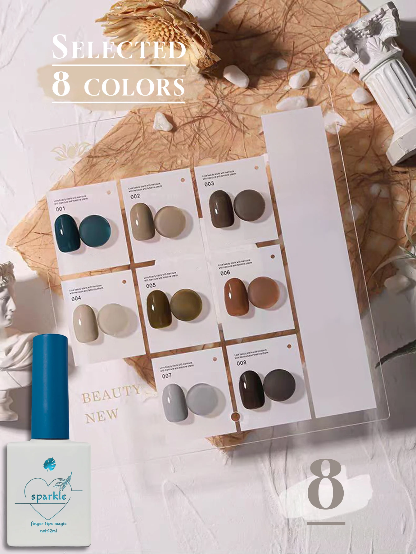 1-8 pçs 12ml mocha leite chá gel unha polonês 2025 outono e inverno mais vendido bonito branco marrom verde suprimentos da arte do prego