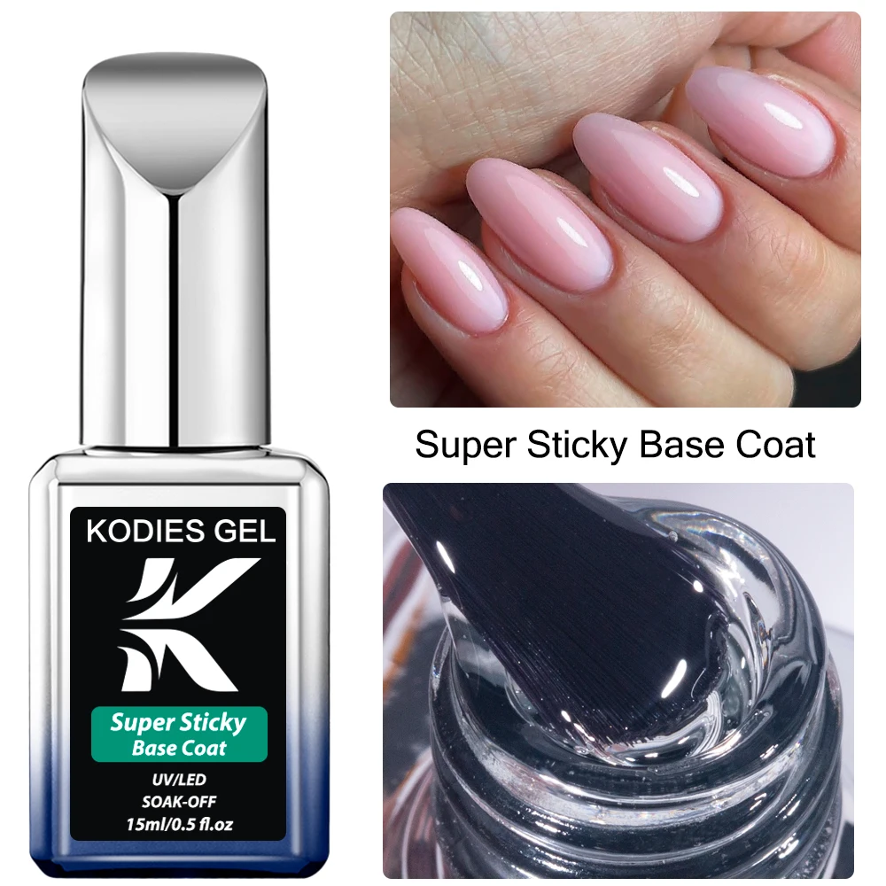 KODIES GEL Super Base Coat Ultra-sticky Base Gel Nail Polish 15ml Clear Strong Semi Permanent UV/LED Top Coat Gel Hybrid Varnish image 3