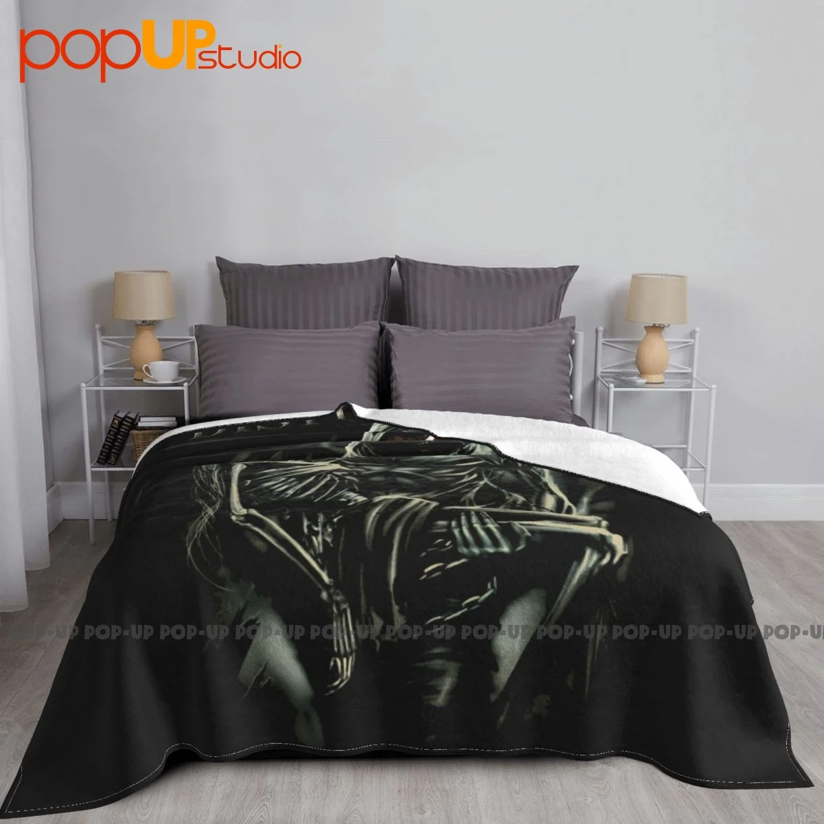 Disturbed Lost Souls Black Classic Rock Metal Band Blanket Winter New Style High-Grade Faux Fur Throw Machine Washable