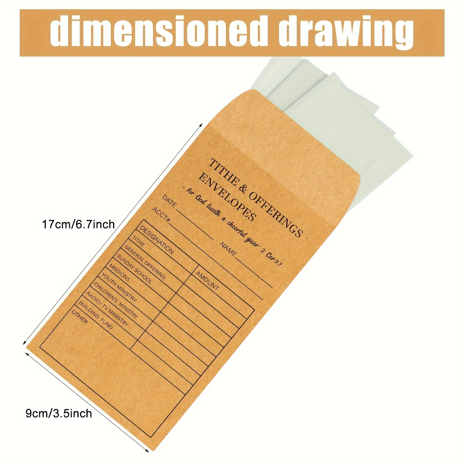 50/100 Pcs Church Supplies Tithe and Offering Envelope  Offering Tithe Envelopes for Religious Church