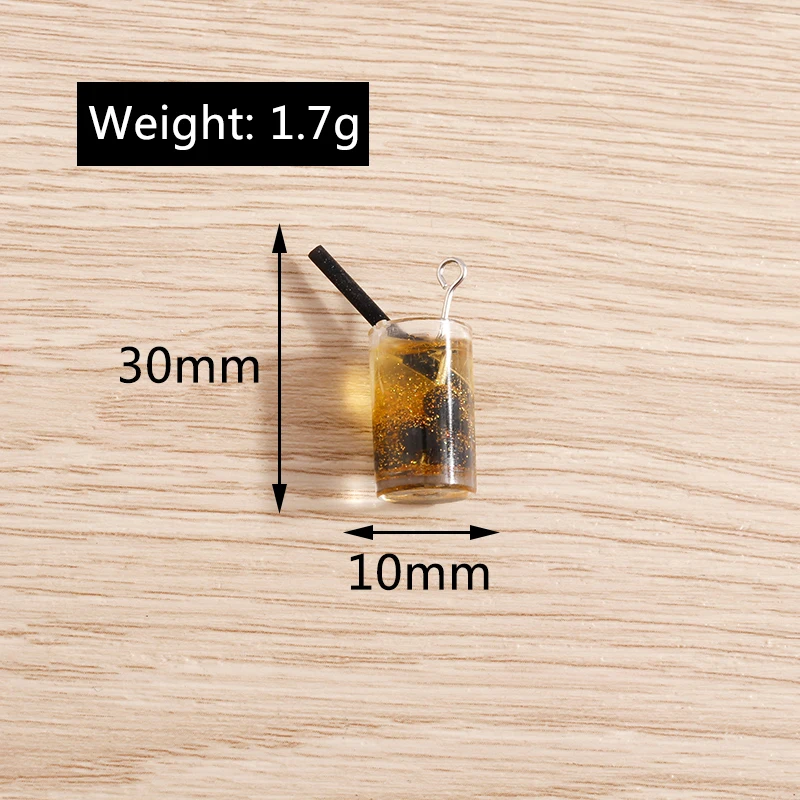 Tusember 10 Stück Harz-Anhänger in Form von Sprudelwasserflaschen, Saft- und Milchtee-Flaschen für Schmuck, DIY-Ohrringe, Halsketten und Schlüsselanhänger – Detail 2