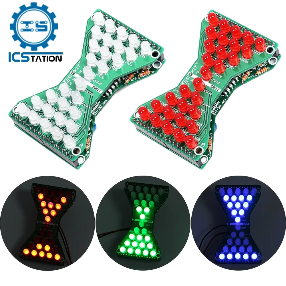 Zestaw do ćwiczeń lutowniczych DIY Klepsydra LED Migające światło DIY Projekt elektroniczny dla ucznia STEM Edukacja Nauka