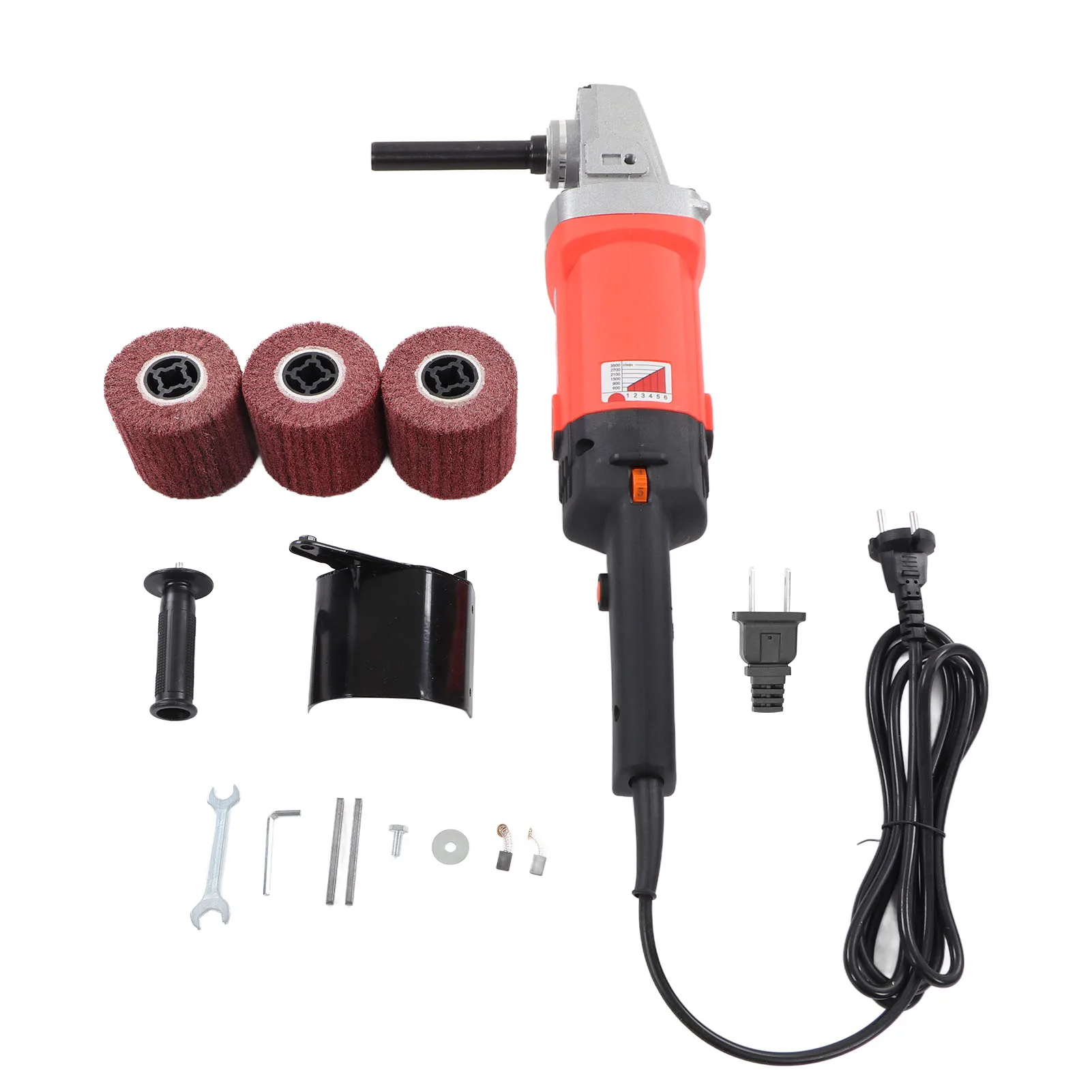 

Burnishing Polishing Tool Wheel Polisher Sander 1400W 6 Gear Dual Handle Handheld Electric Sander Polisher with 3 Wheels