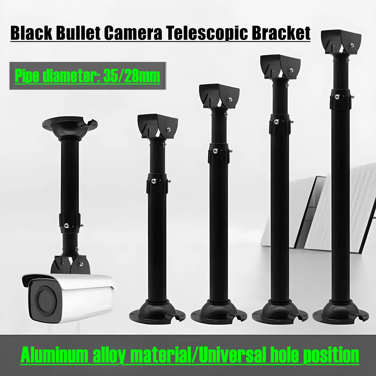 

I Type Universal Duckbill Lifting Telescopic Rod Security CCTV Camera Ceiling Mount Bracket 20-40cm 30-60cm 40-80cm 60-120cm