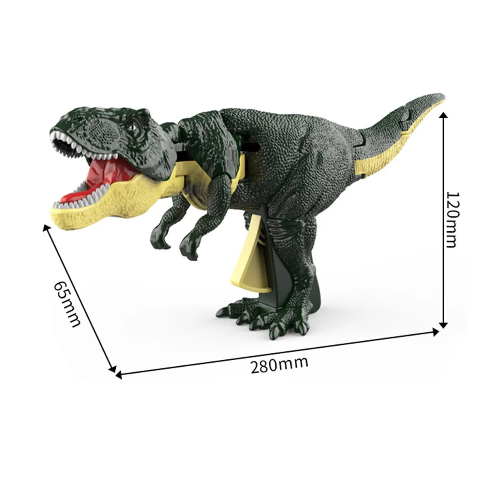 Figura interactiva de simulación telescópica de juguete de dinosaurio mordedor de dedo para