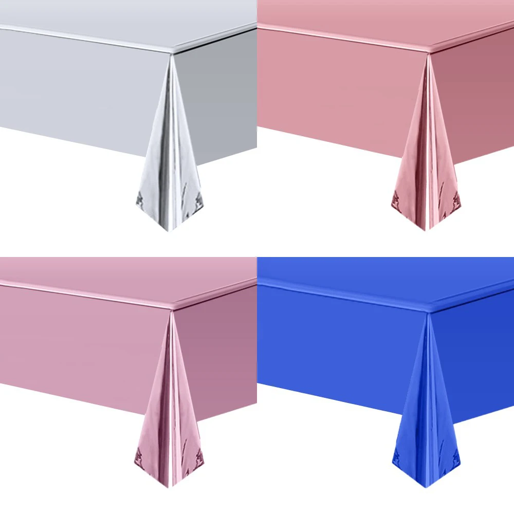 Einweg-Tischdecke, weiß, schwarz, rosa, goldfarben, Kunststoff, für Geburtstag, Hochzeit, Party, Esstisch, Dekoration, Gastgeschenk – Detail 7
