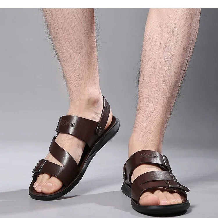 Bequeme Herren-Sandalen mit weicher Sohle, rutschfest, verschleißfest, verstellbare Schnalle, atmungsaktiv, lässige Slip-On-Schuhe-HX2024 – Detail 3