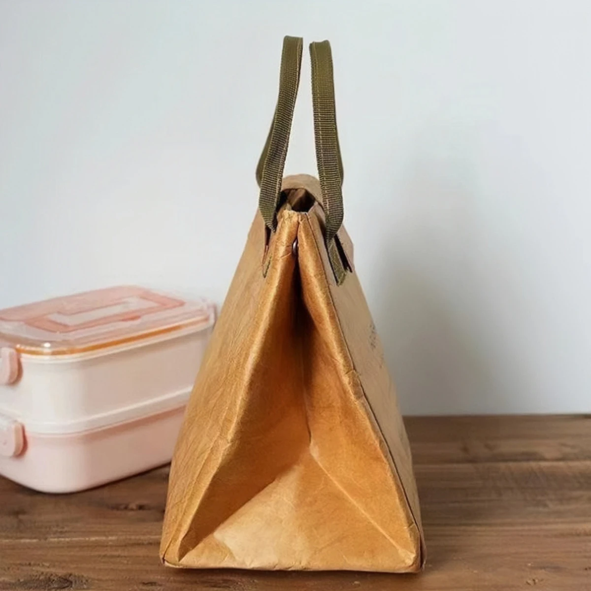 2026 NEW Paper Bag Thermal Bag Custom Portable Lunch Bag Kraft Paper Refrigerated Bento Bag Office Worker Portable Lunch Box Bag