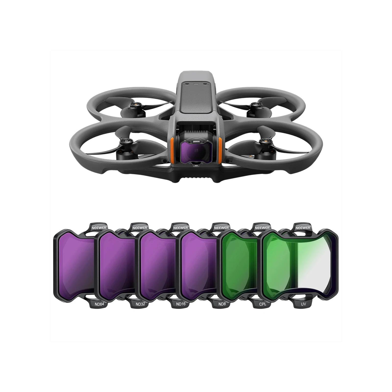 NEEWER 6-Pack for Avata 2 Filter Set UV CPL ND8 ND16 ND32 ND64 Neutral Density Glass Lens Accessories for Photography