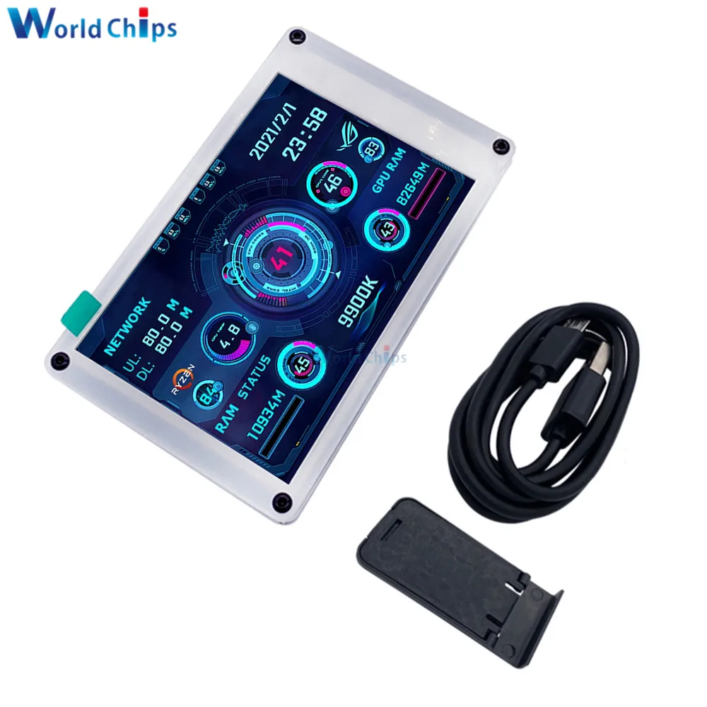 3.5 inch IPS LCD Monitor Display 3.5" Dual USB Mini Screen AIDA64 320*480 Dynamic Display Monitor with Cable for Raspberry Pi