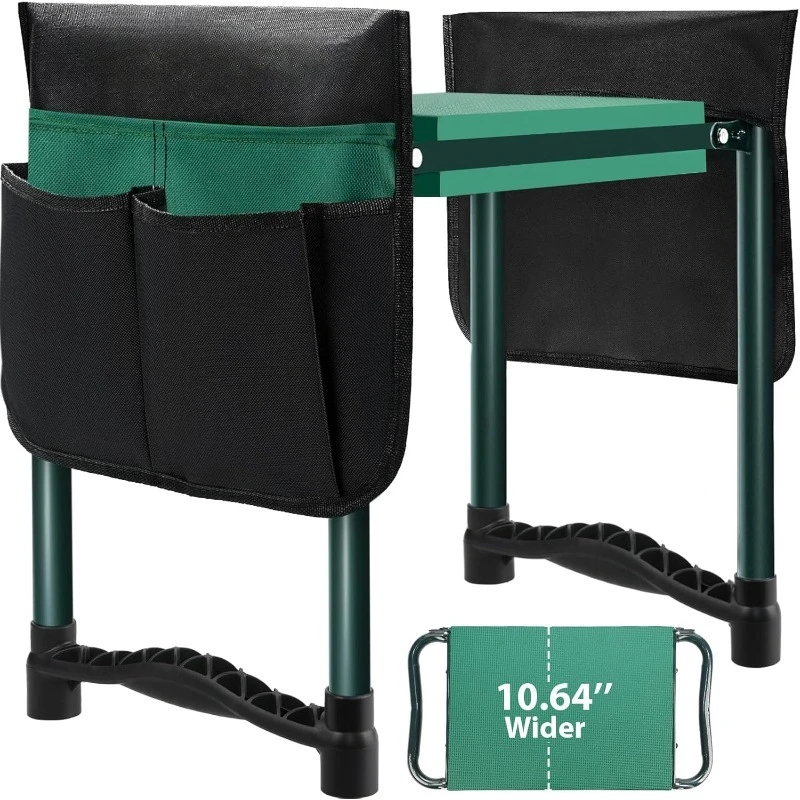 

Garden Kneeler and Seat 10.64” Wider Larger Soft Kneeling Pad Garden Bench with 2 Large Tool Pouches Heavy Duty Garden S