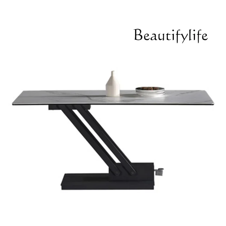 

Lifting coffee table becomes dual-purpose multi-function modern simple small apartment living room Italian minimalist rock
