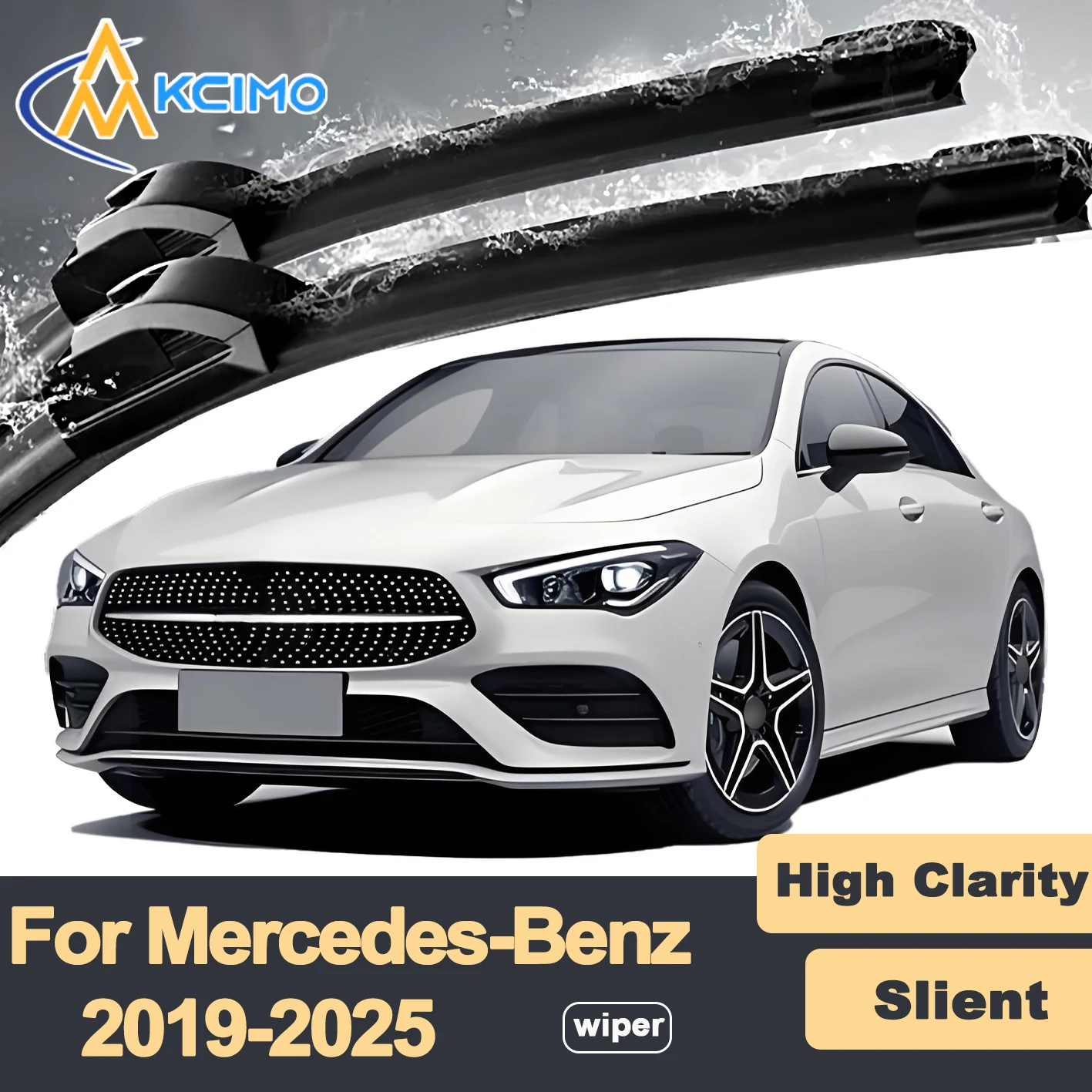 

Premium Rubber Durable Silent Windshield Wiper Blades 2pcs for Mercedes-Benz CLA C118 X118 2019-2025 Front Wiper Blades Set