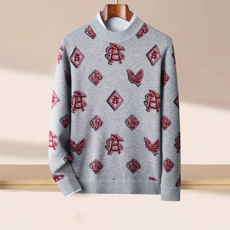 

2025 осенне-зимний мужской модный и популярный толстый теплый свитер