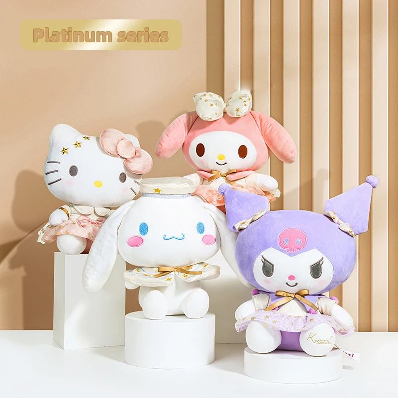 Sanrio Kawaii Hello Kitty Kuromi Melody Cinnamoroll Cartoon urocze wypchane zabawki pluszowe miękkie poduszki prezent urodzinowy pluszowe lalki