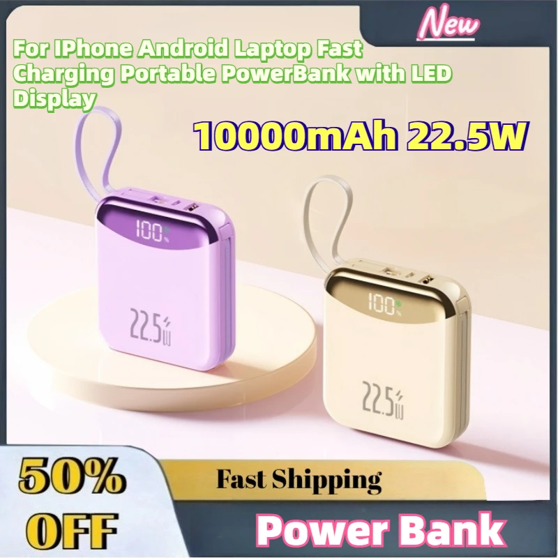 High-Quality In Stock 10000mAh 22.5W Power Bank for IPhone Android Laptop Fast Charging Portable PowerBank with LED Display