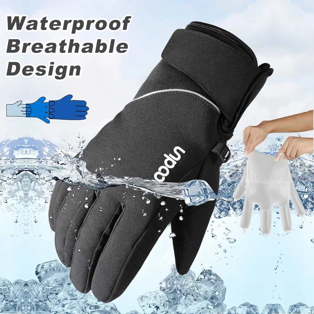 Ski Gloves Winter Warm Snowboard Thermal Mittens Bicycle Motorcycle Skiing Road Bike Fleece Waterproof Snow Glove Men Women