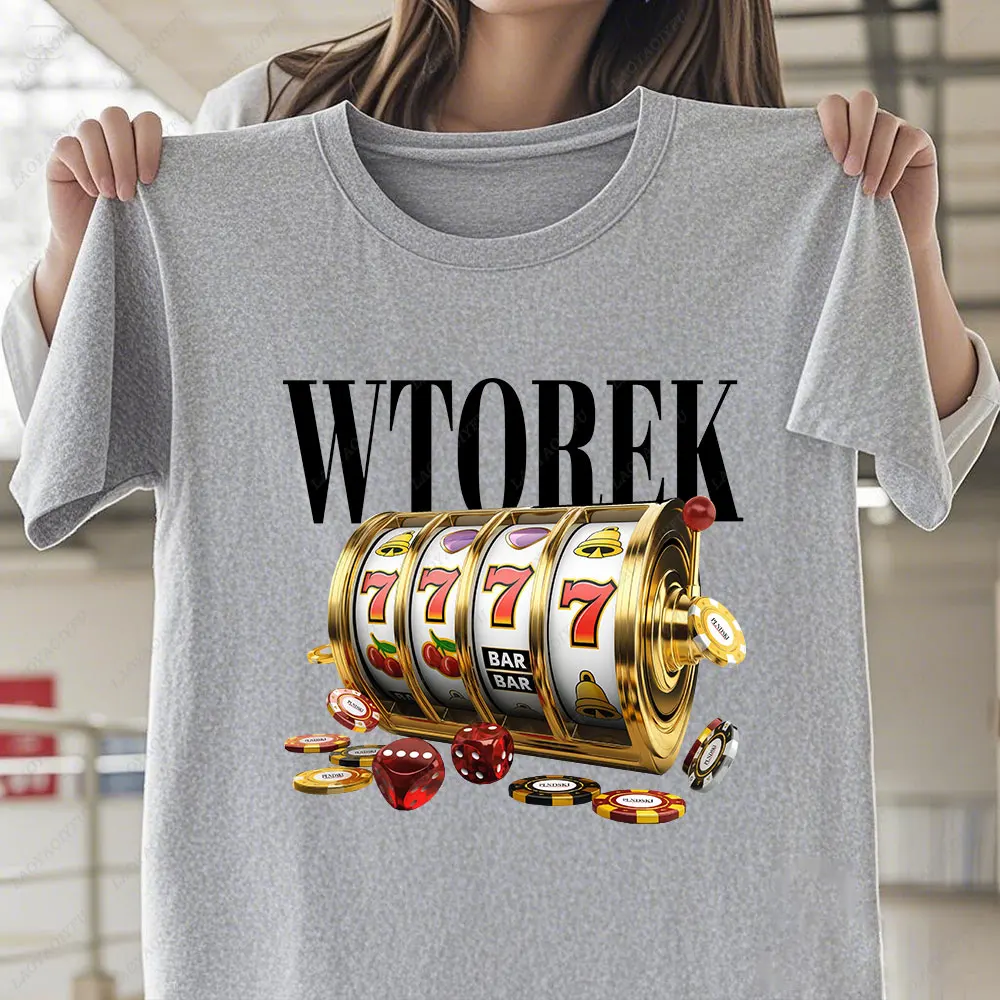 Funny Gambler Roulette Slot Machine Casino Vegas Gambling T-Shirt for Men Women Short Sleeve Classic Print Tee Shirt Streetwear