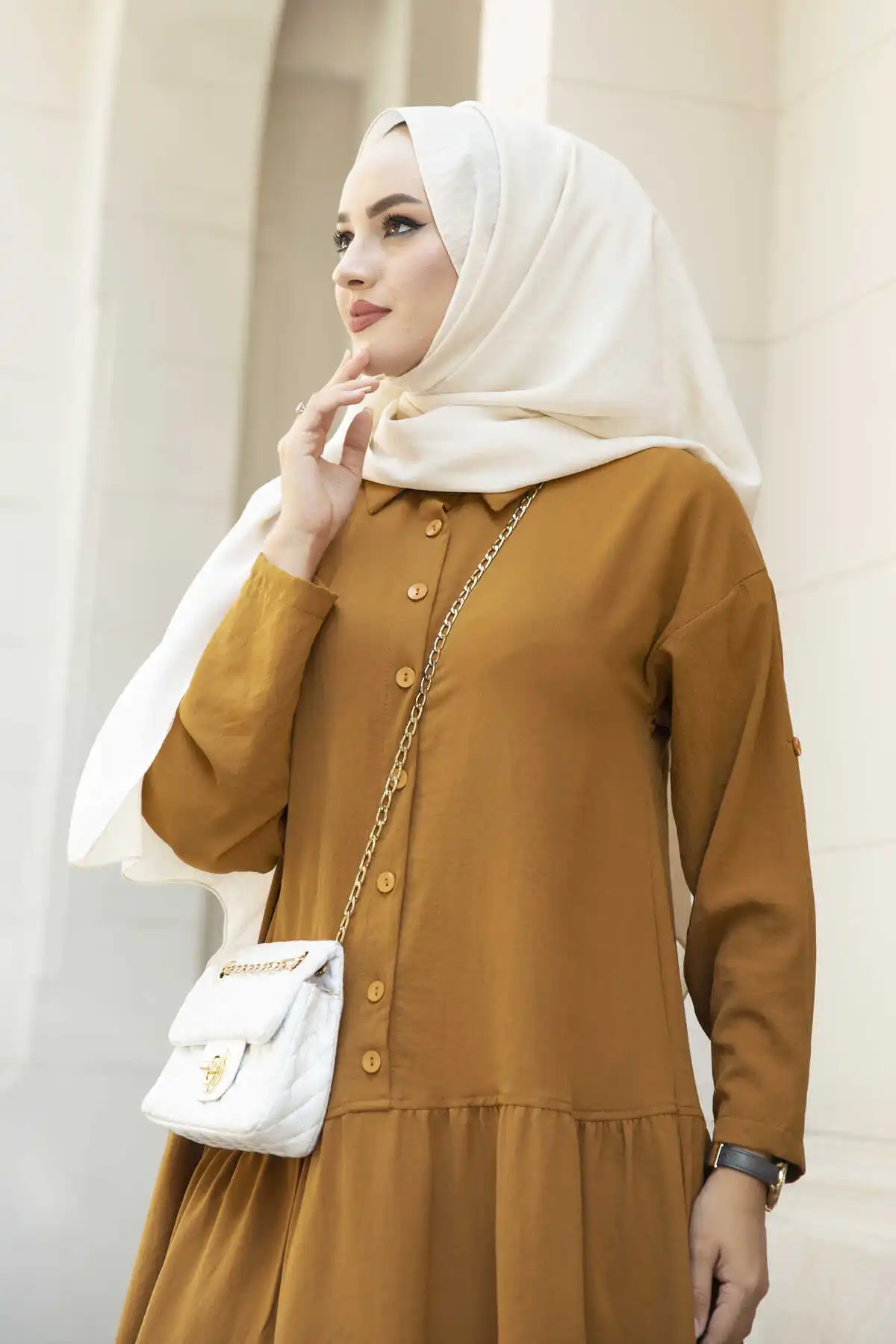 Skirt Frilled Aerobin Tunik Tan