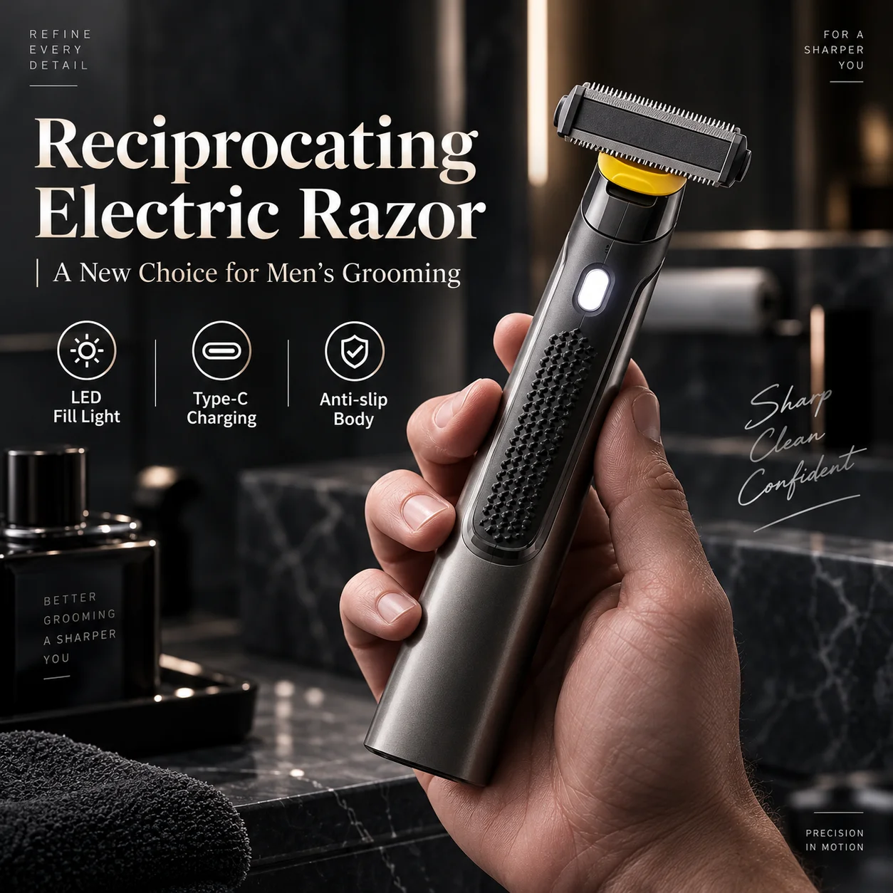 Razor Men's Electric Cleaning Shaver Rechargeable Scratch Trim Artifact Multifunctional Razor Easy to Carry