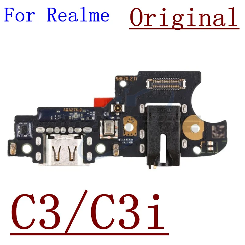 Original USB Charging Port Dock Plug Connector Charger Board With Microphone For OPPO Realme C1 C3 C3i C11 C12 C15 C20 C21 C21Y