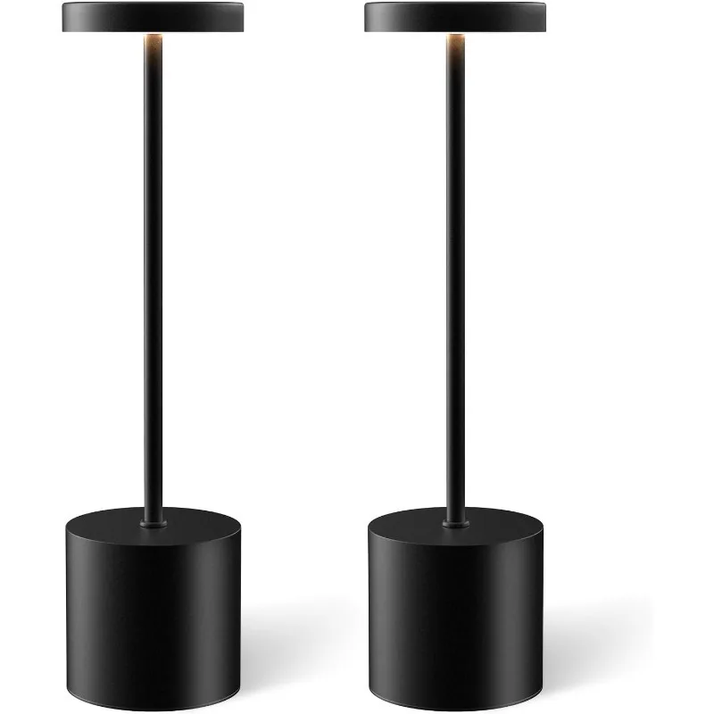 

Cordless Table Lamp Set of 2, Rechargeable 5000mAh Battery Powered Outdoor Table Lamps, Portable LED Desk Lamp, 3 Color Dimmable