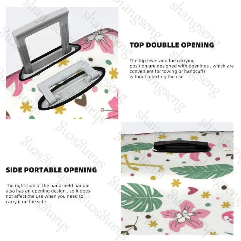 حافظة واقية لحقيبة السفر بطباعة نمط فلامنغو، غطاء حقيبة السفر، حماية مرنة، غطاء أمتعة قابل للغسل، 18-32 بوصة #3