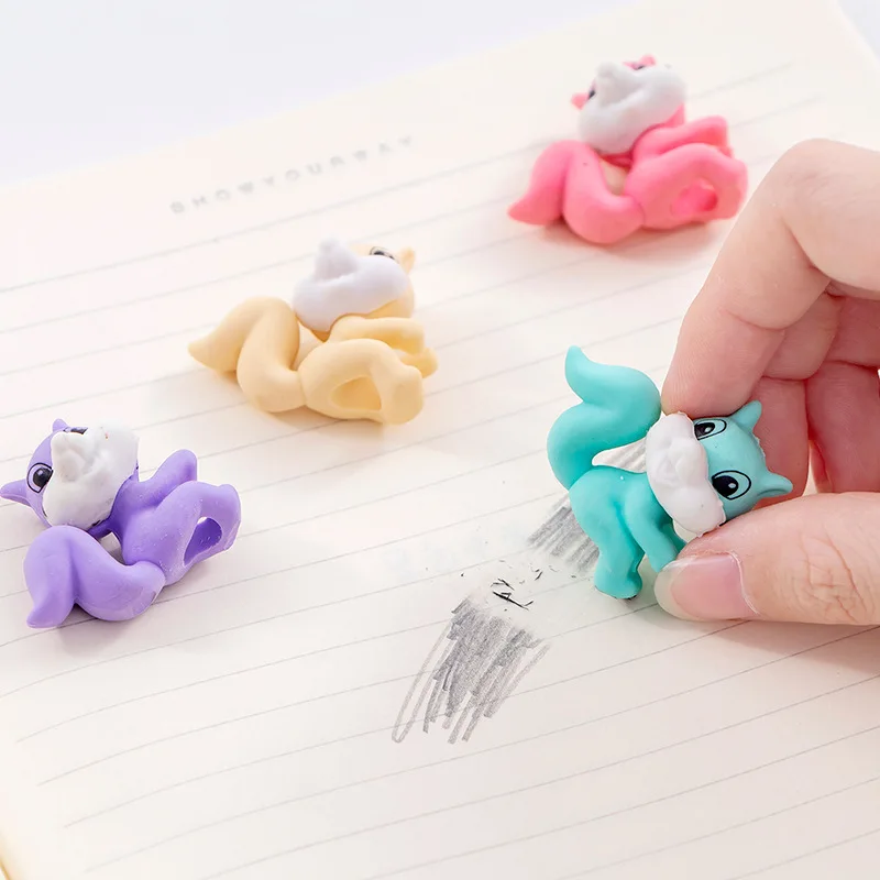 

3 Pieces/batch Creative Squirrel Cartoon Cute Animal Eraser Exam Stationery Painting Sketch Eraser Kawaii Eraser Wholesale