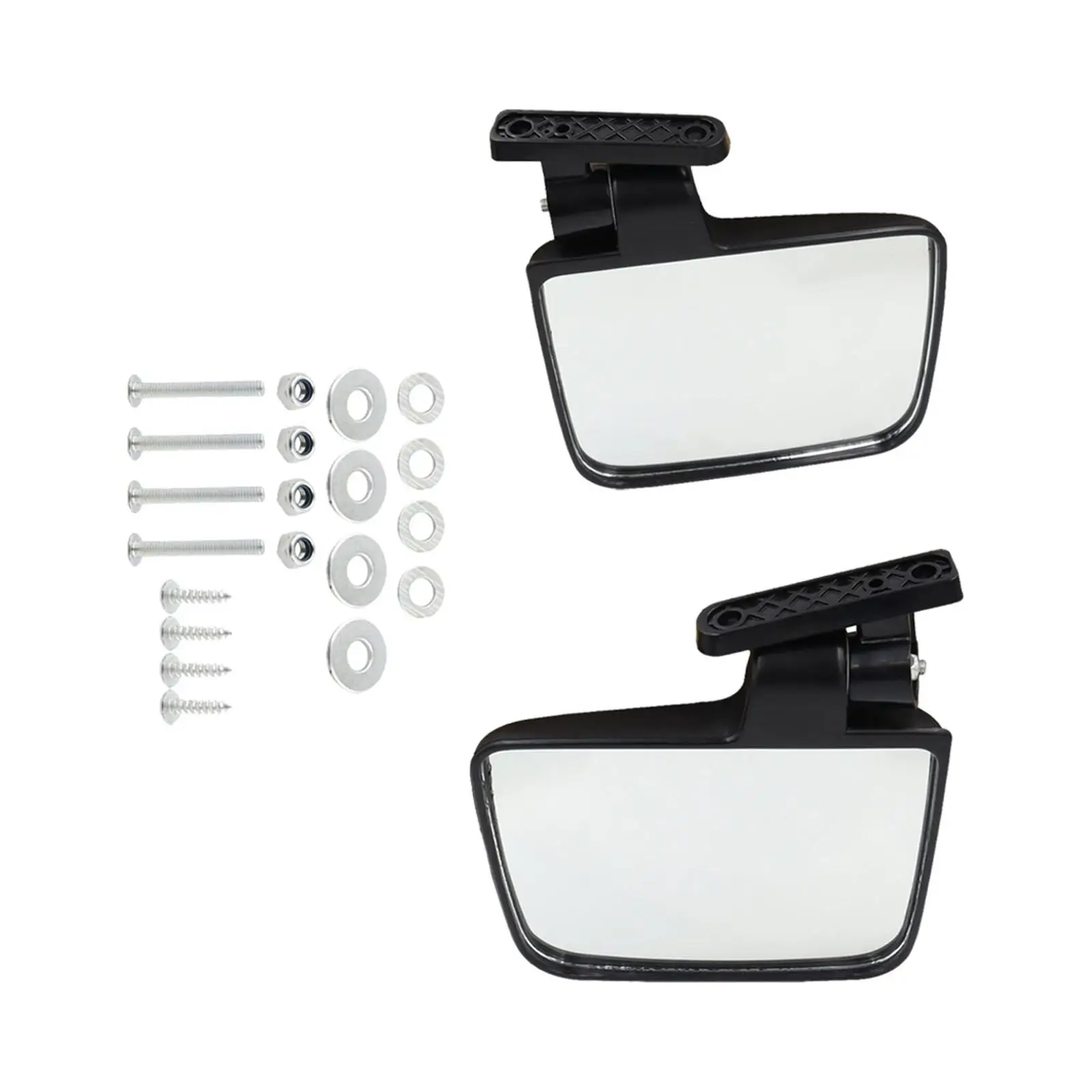 Golf Cart Folding Side View Mirrors Kit Impact Resistant Easily Install Vehicle Repair Parts Accessory Flexible Adjustment