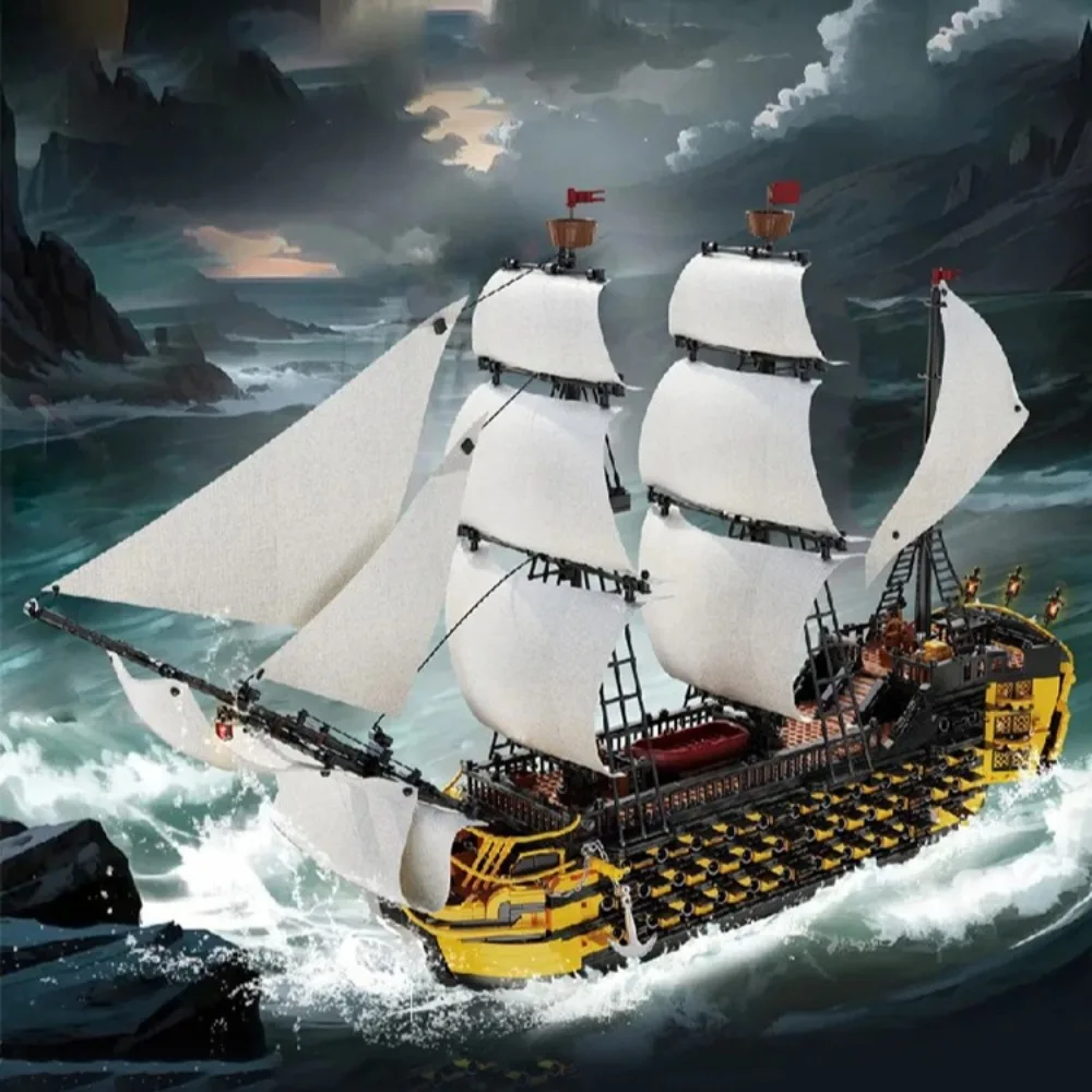 2475-teiliges Karibik-Piratenschiff Baustein-Set, Film- und Spiel-Modellbausatz, DIY-Montage-Spielzeug für Erwachsene, Ideales Geburtstags- und Feiertagsgeschenk, Heim- und Bürodekoration,