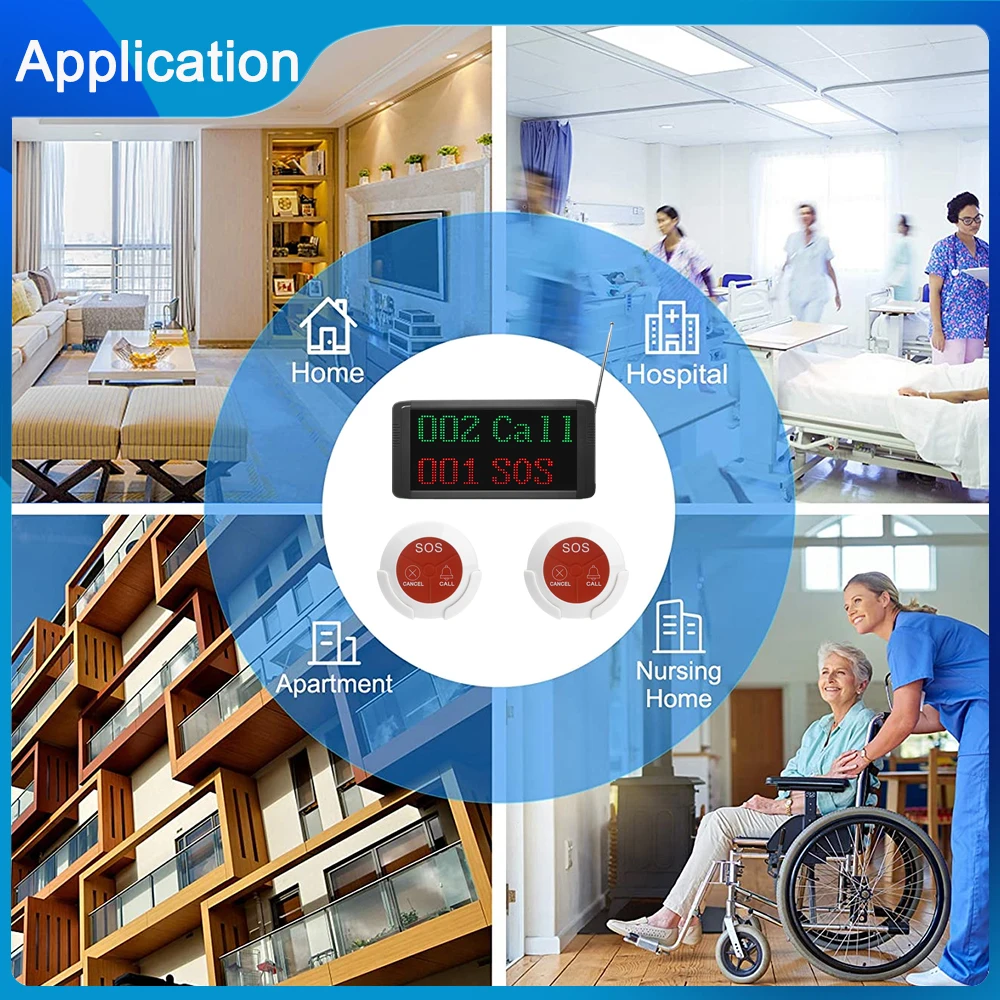 Wireless Calling System Button Receiver System For Church Nurse Bank Hotel Restaurant