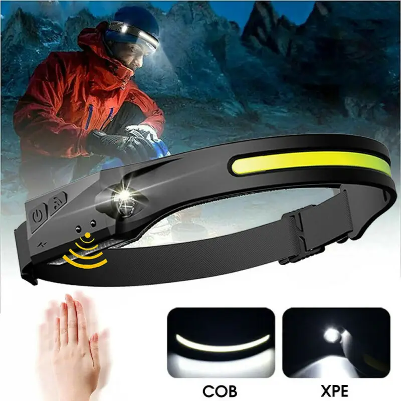 New arrival 1-10PCS Head Torch Rechargeable Go Beam 230° Head Lamp LED COB Headlamp Head Work Light