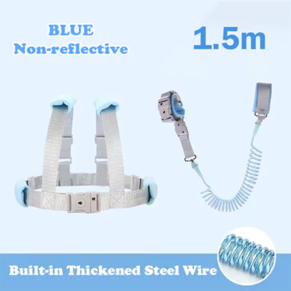 

Steel Wire Toddler Harness Leashes Breathable Soft Anti-lost Wrist Link Band 2 in 1 Adjustable Comfortable Children Harness