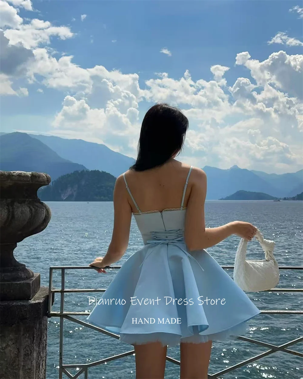 Dianruo ミニサテンウエディングドレススパゲッティストラップ A ライン誕生日ドレス魅力的な恋人春夏ドレスカスタマイズ