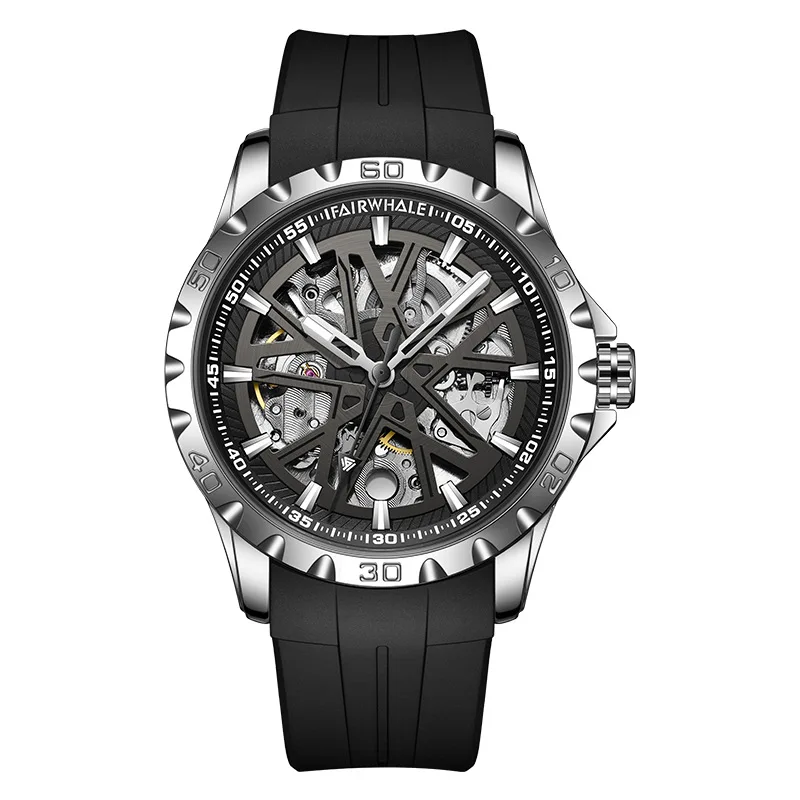 MARK FAIRWHALE brand men's fully automatic skeletonized mechanical watch, a best-selling light luxury watch