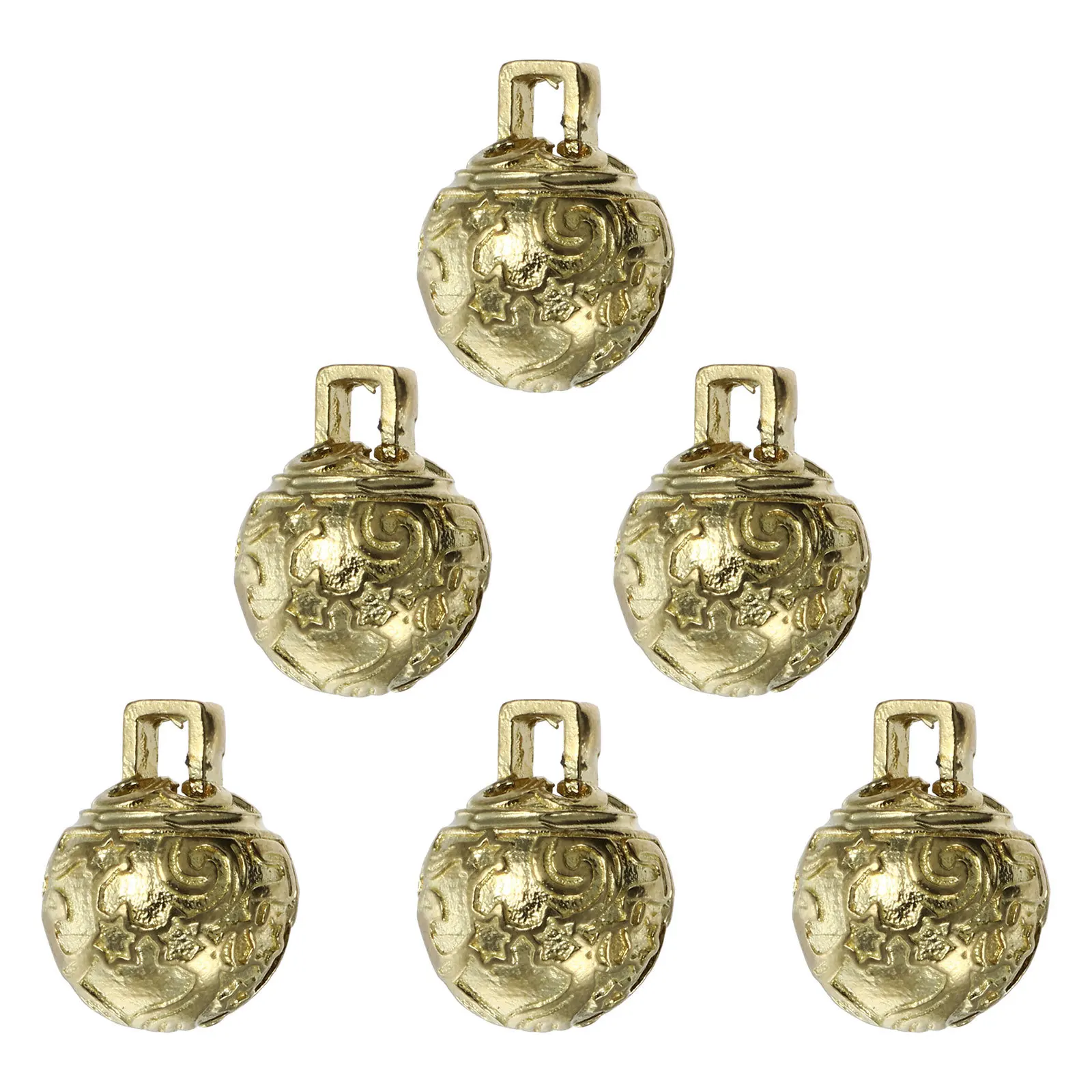 

6pcs Golden Copper Bells Pendant Christmas Tree Decor Jingle Bells For Diy Crafts Holiday Decoration Wind Chimes Pet Door Bell